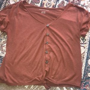 American Eagle button crop top